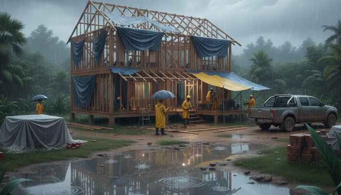 Bangun Rumah Saat Musim Hujan