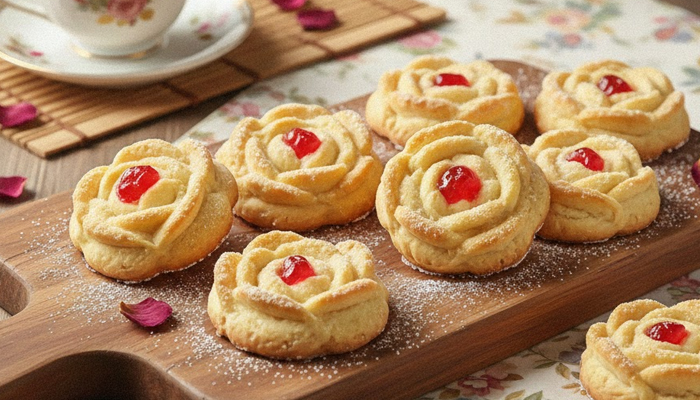 Kue Semprit Mawar Klasik