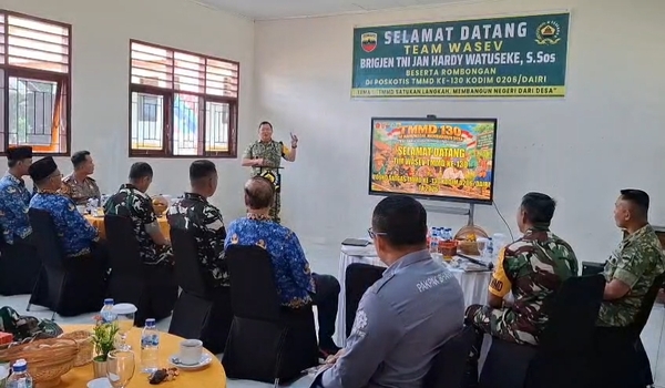 Tim Wasev TNI Tinjau Sasaran TMMD di Desa Sibongkaras