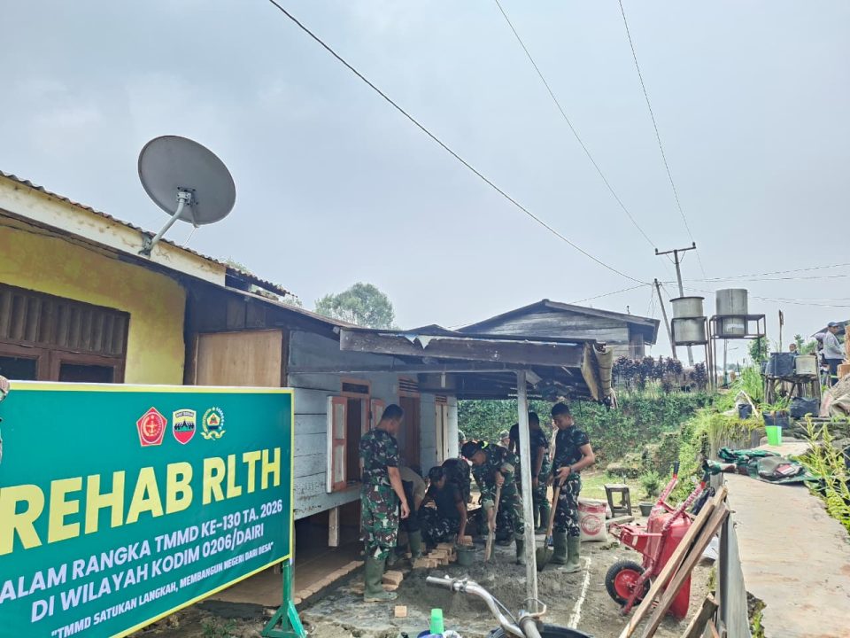 Satgas TMMD Ke-130 Kodim 0206/Dairi Bergerak Cepat, Lima Rumah Warga Sibongkaras Mulai Diperbaiki  