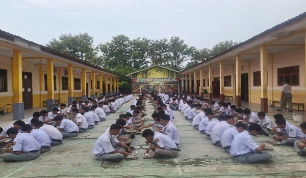 Kodim 0201/Medan Berikan Wasbang kepada Pelajar SMK PAB 12 Dalam Kegiatan rutin triwulan